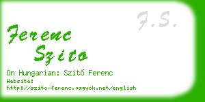 ferenc szito business card