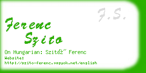 ferenc szito business card